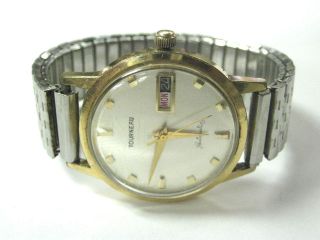 mens vintage certified tourneau automatic day date watch time left $ 
