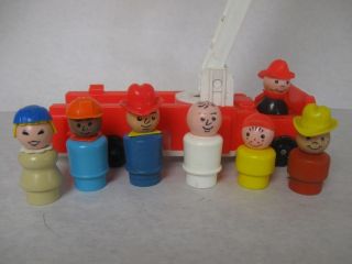 vintage fisher price little people plus fire truck 3 time