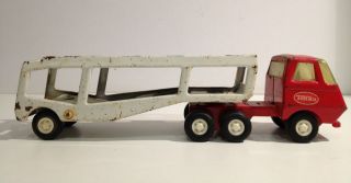 Vintage PressPressed Steel Tonka Truck and Trailer. Red Truck Cab