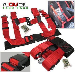   HARNESS BELT STRAPS RACING SEAT BELTS X2 RED PAIR (Fits: 1987 Toyota