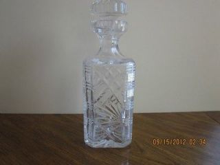 vintage crystal liquor wine decanter figure art time left $