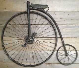 Metal Diecast Antique Tricycle Bicycle Rider Collectible Wall Art 