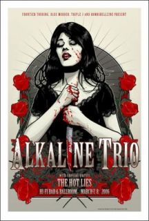 alkaline trio aussie 2006 signed litho concert poster time left