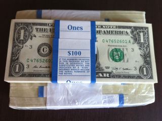 100  new $1 2009 CONSECUTIVE SERIAL # DOLLARS NOTES BILLS GEM $100