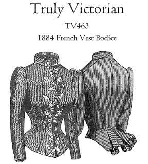 Truly Victorian Ladies 1884 French Vest Bodice Sewing Pattern 30 50 