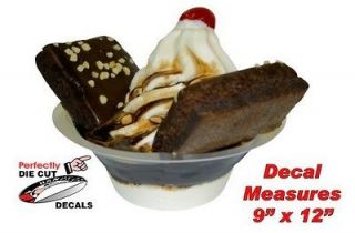 Brownie Sundae 9x12 Decal for Ice Cream Truck or Ice Cream Parlour 
