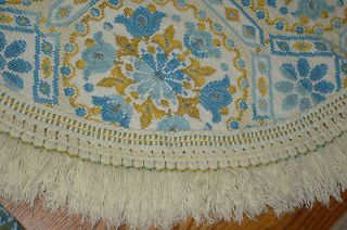  Vintage Woven Reversible Tapestry 2 Twin Bedspread & Table Cover Italy