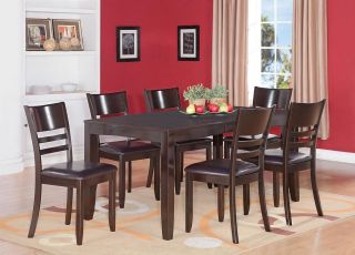   RECTANGULAR DINETTE DINING TABLE w/4 LEATHER SEAT CHAIRS & 1 BENCH