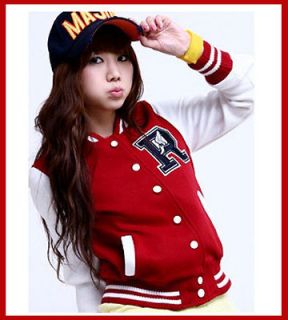 womens r baseball varsity jacket red m size high quality