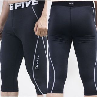 New Take Five Mens Compression 056 Sports Short Pants Black   XL