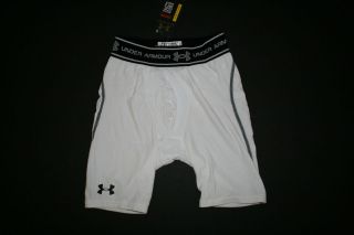 Under Armour VENTILATED Compression SHORTS Mens 7 Heatgear WHITE