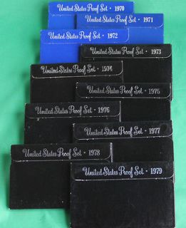 1970 1979 ten annual united states mint proof sets 57