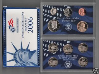 2006 clad us mint proof 10 coin set original box