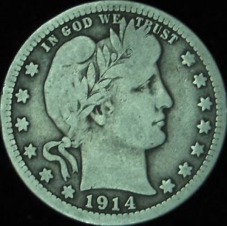 1914 D VG+ Barber Quarter in Eagle Coin Holder   