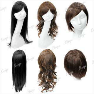 Long & Short Black Brown Women Wigs Hair pieces for women Straight 