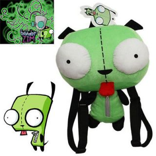 Green Alien Invader Zim Gir Stuffed Plush Backpack Bag 14 inch New 