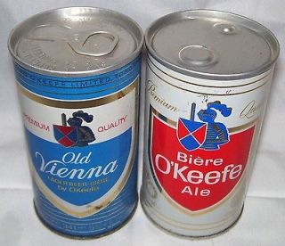 Keefe~Old Vienna Lager Beer~Biere~OK​eefe Ale~Canada~2 Beer Cans 