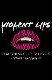 Violent Lips Hot Pink Fishnet (3 Pack) Temporary Lip Tattoos