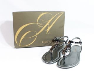 Enzo NEW Black Womens Shoes Jewel Eatootsy Sandal Flats Size 6 $89