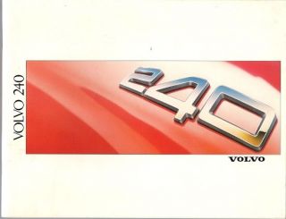 volvo 240 series 1987 88 uk market brochure dl gl