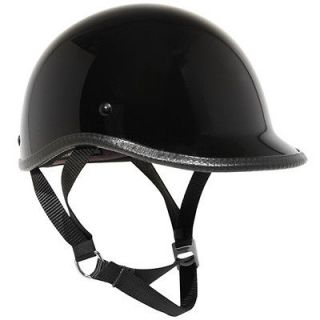 Outlaw Ultra Slim Profile Fiberglass Polo Half Helmet Glossy Black XXL