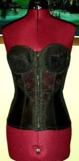   1960s Black Bustier Corset 34 Steampunk Fredericks of Hollywood