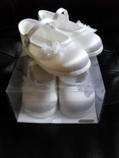 Angels Garment Toddler Boy Size 5 White Embroidered Christening Shoes