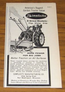 1959 ad simplicity garden tractors port washington wi time left