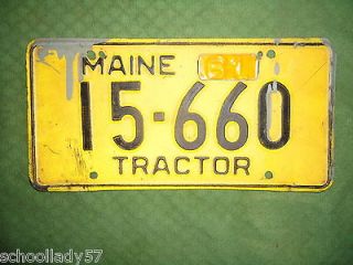 1961 maine tractor license plate 15 660 bin 410 time