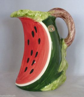 bassano ceramics italy handmade watermelon pitcher new 