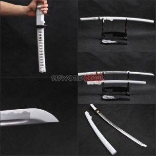 pure handmade JAPANESE white samurai sword KATANA carbon steel sharp 