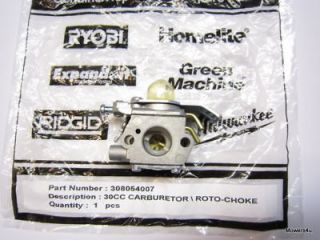 new ryobi ruiing carburetor 308054007 fits 30cc trimmer time left
