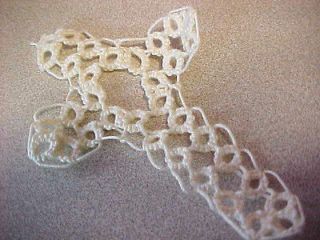 Tatted Cross Bookmark CREAM Dove Country Tatting for Bible Applique 