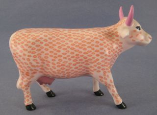 Smooch Cow Parade Collection Figurine 2000 Pink Horns Lips Kisses 