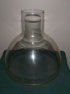 Huge heavy vintage wine decanter carafe round bottom crystal clear 