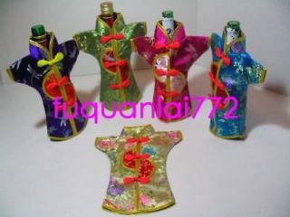 wholesale 5 pcs chinese silk wine bottle covers from china