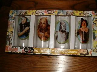 Set of 4 Wizard of Oz 10 oz Drink Glasses  NEW IN BOX