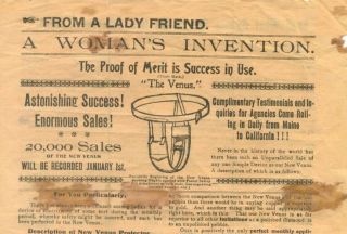 advertising flyer the venus womans sanitary belt c1900 time left
