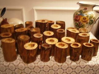 set of 10 rustic log tea candle holders time left