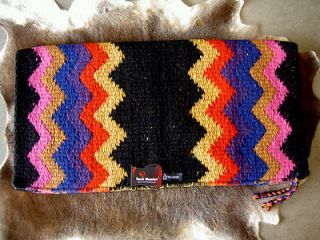  wool classic western show trail saddle blanket pad tack black pink 