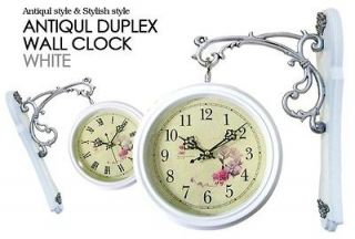 Antique Style Double Sided Interior Wall Clock Double Faced Vintage 