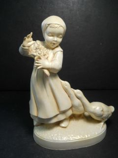 Fantastic Goose Girl Statue or Figurine Made of Ceramic Marked Holland 
