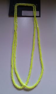 SUMMER 2012 NEON YELLOW LONG BEADED NECKLACE FASHION BLOGGERS BNWT