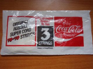 Vintage Coca Cola Russell Super Cord Yo Yo Strings 3 Pack