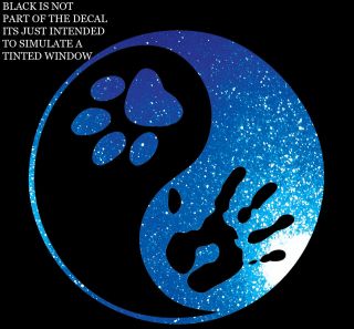 YING YANG ZEN PETA PET inspired Cat or Dog Lover Wall or Car Window 