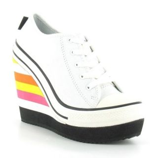rock candy london womens platform wedge sneaker white more options 