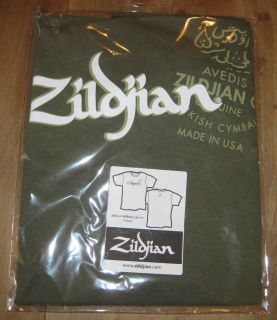 New Mens Zildjian Military Green T Shirt   Size Large   Cool Shirt
