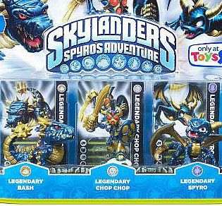 RETIRED Skylanders Spyros Adventure * LEGENDARY 3 Pack BASH * SPYRO 