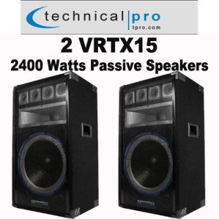 technical pro 15 passive speakers specifications 2400 watts peak power