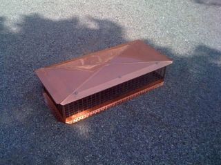   17 X 35 Chimney Cap Beautiful Copper Cement Down 10 Large Screen
